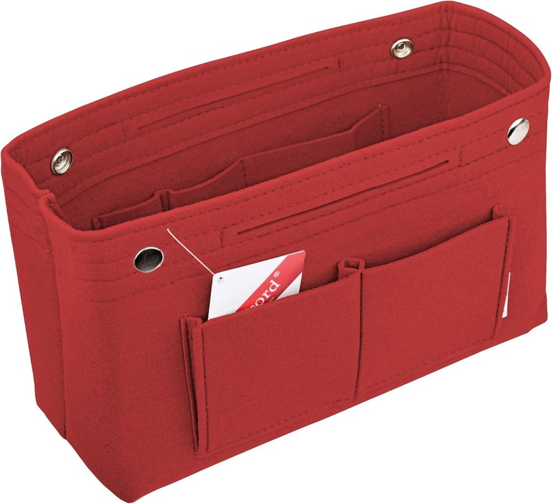Vercord Felt Purse Tote Organizer Insert Divider Inside Handbag for Women Medium Burgundy - Image 1